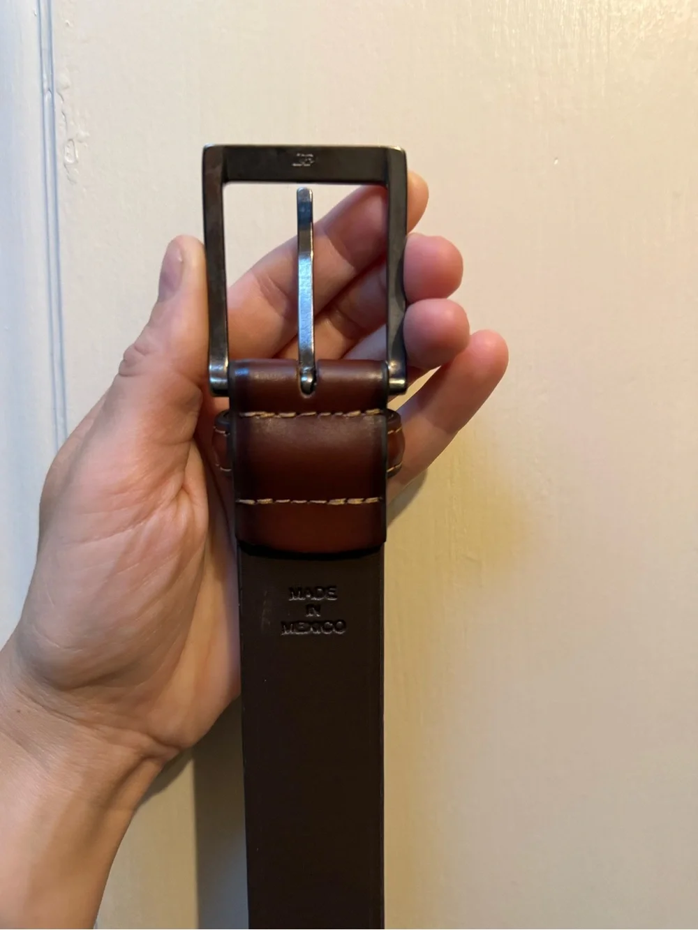 classic Florsheim brown leather dress belt 44”